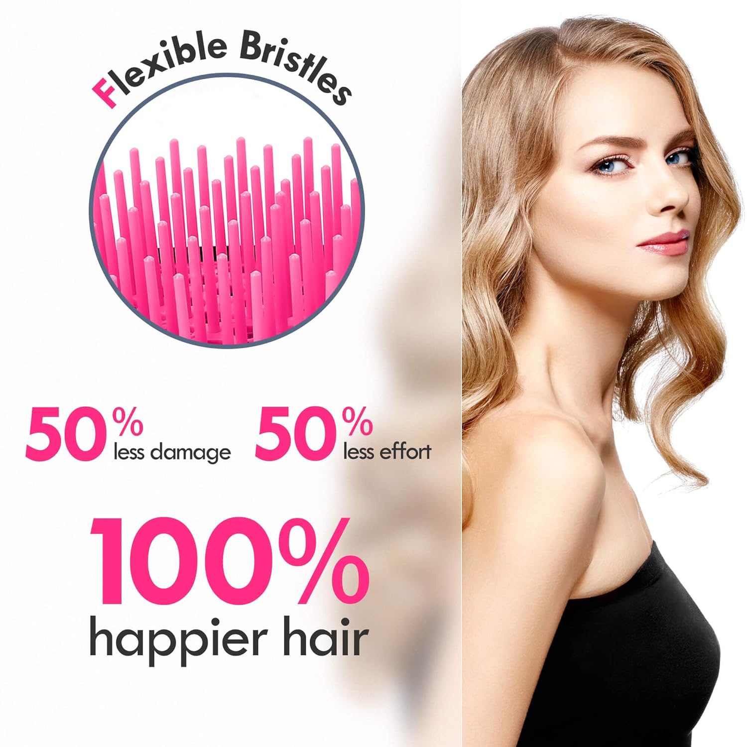 2-Pack Vented Detangling Hair Brush Set – Regular & Mini Round Brushes with Soft Bristles