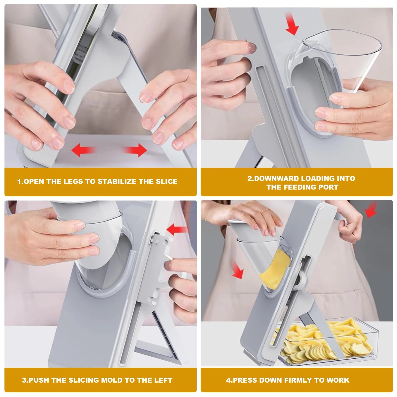 Mandoline Slicer, 4-in-1 Vegetable Chopper and Food Slicer for Kitchen