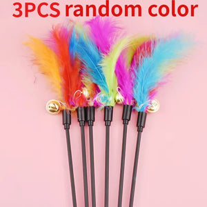 Funny Kitten Cat Teaser Interactive Toy Rod with Bell