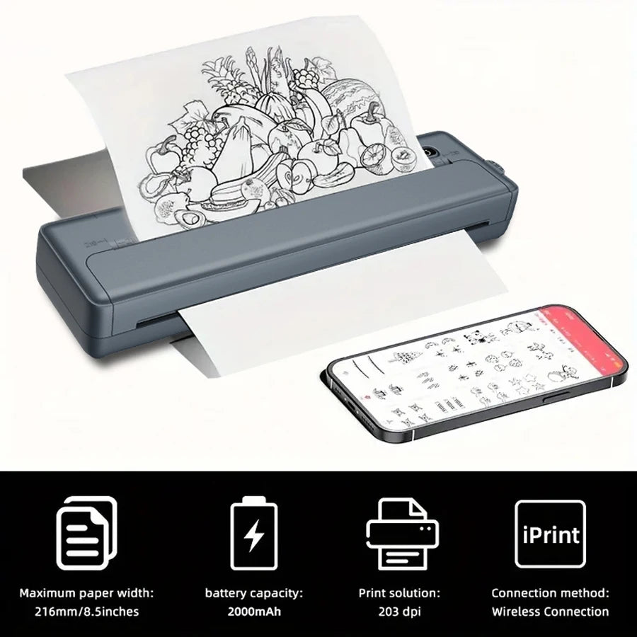 A4 Portable Printer, Lightweight And Compact
