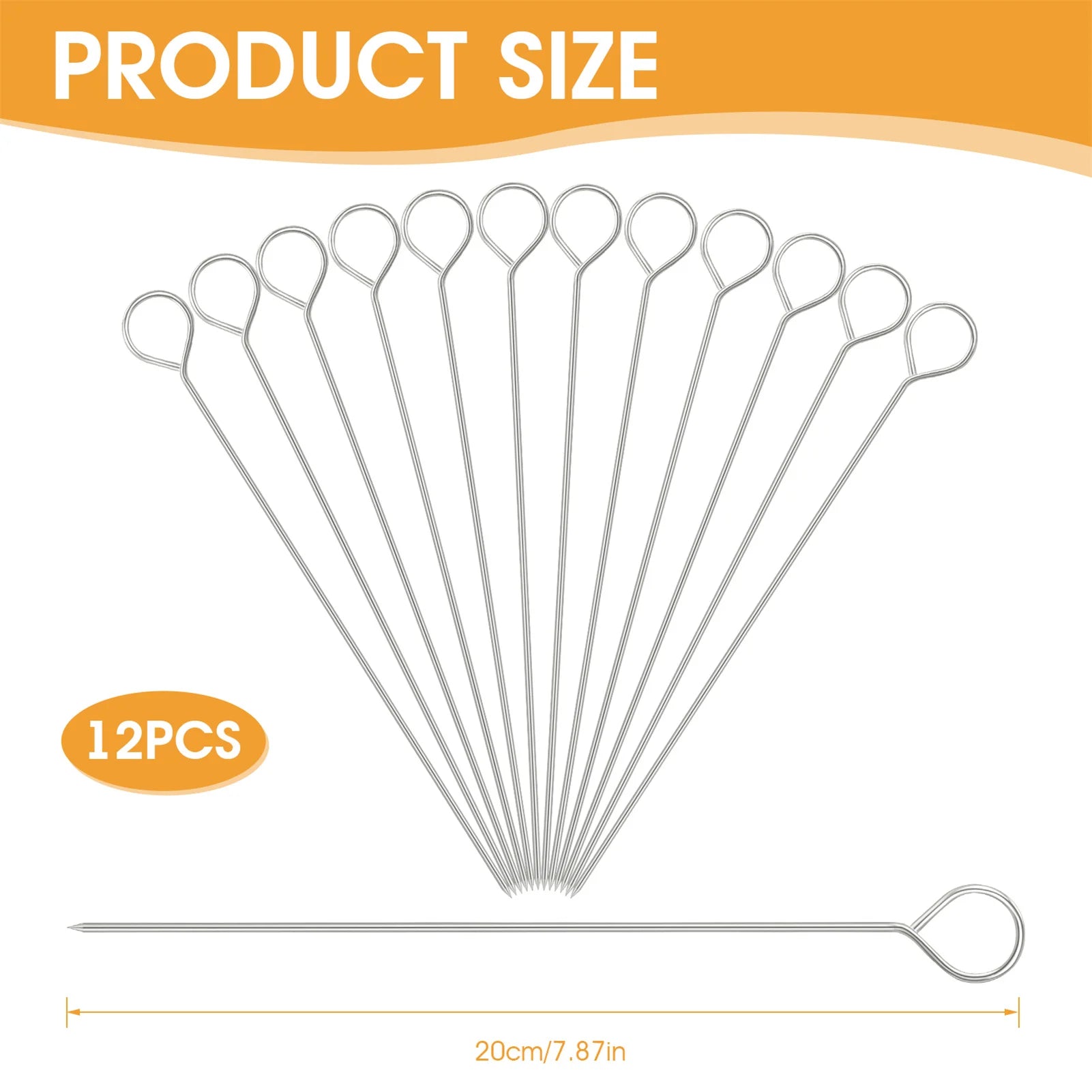 Stainless Steel Barbecue Skewer 12Pcs