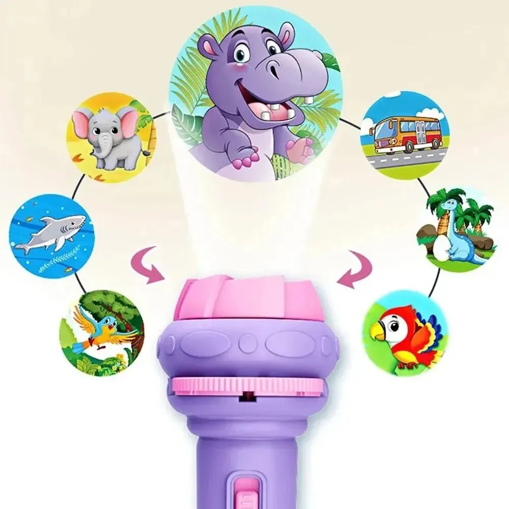 10 Cards Cartoon Projection Flashlight