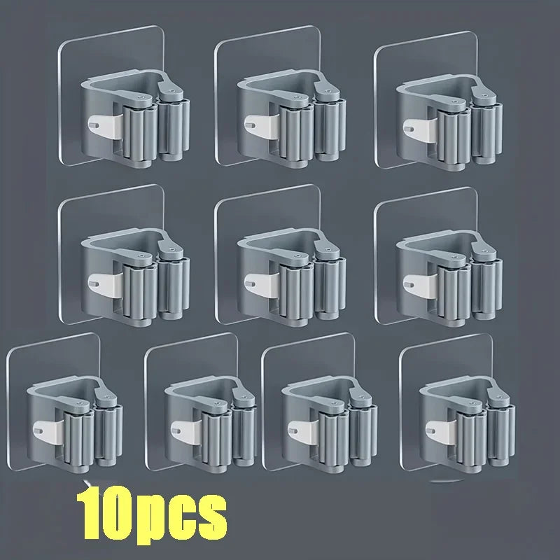 Mop Holder Self-adhesive Broom Stand Wall Mounted