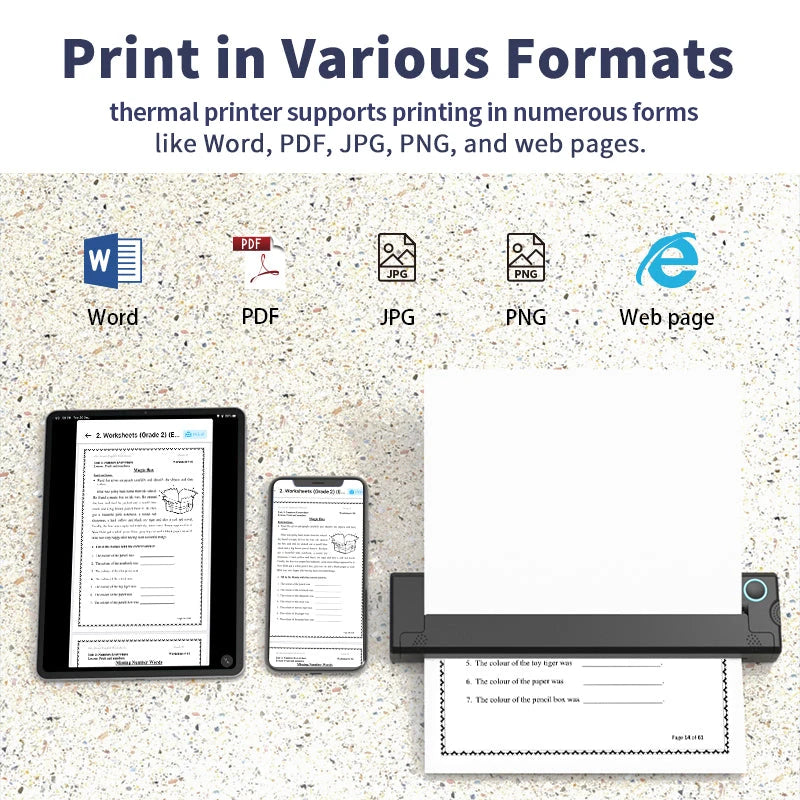 A4 Portable Printer, Lightweight And Compact