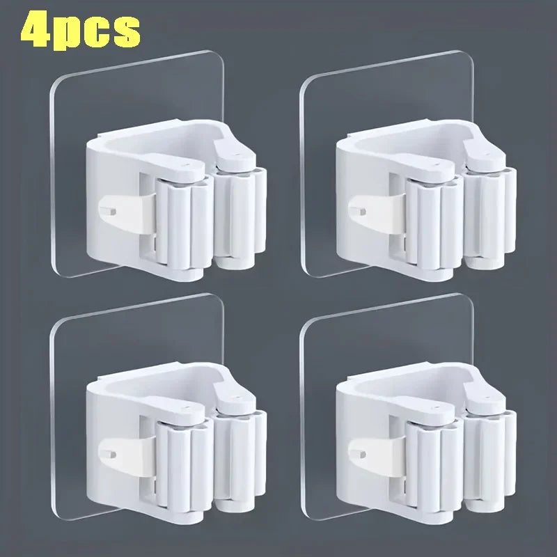 Mop Holder Self-adhesive Broom Stand Wall Mounted