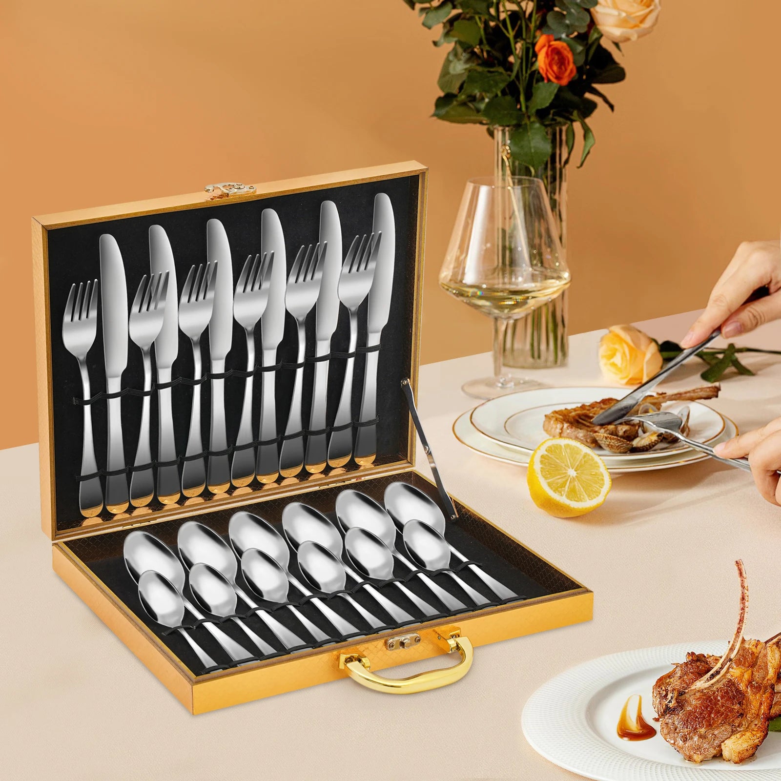 24Pcs/90Pcs Flatware Set Stainless Steel