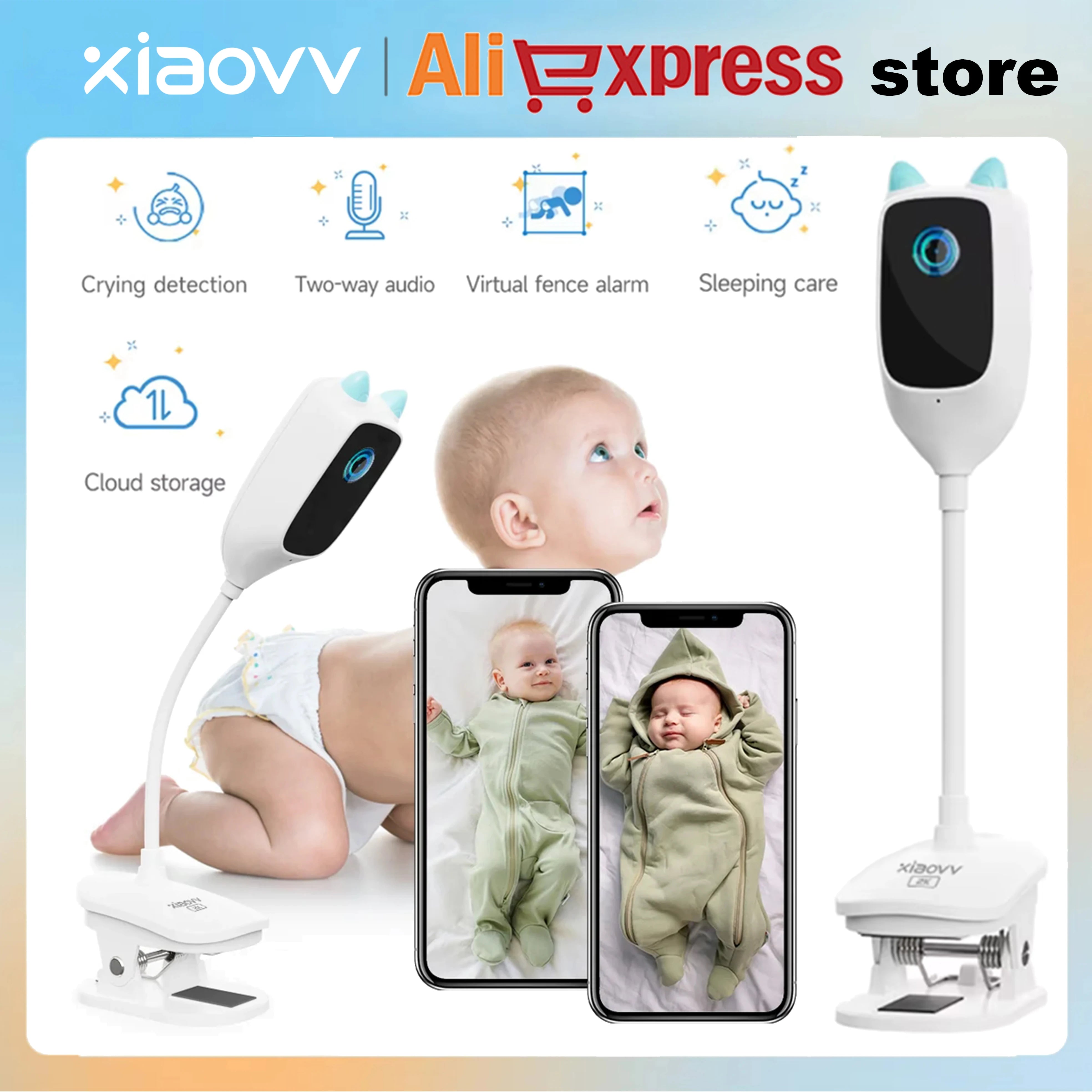 2K Smart Baby Monitor Night Vision